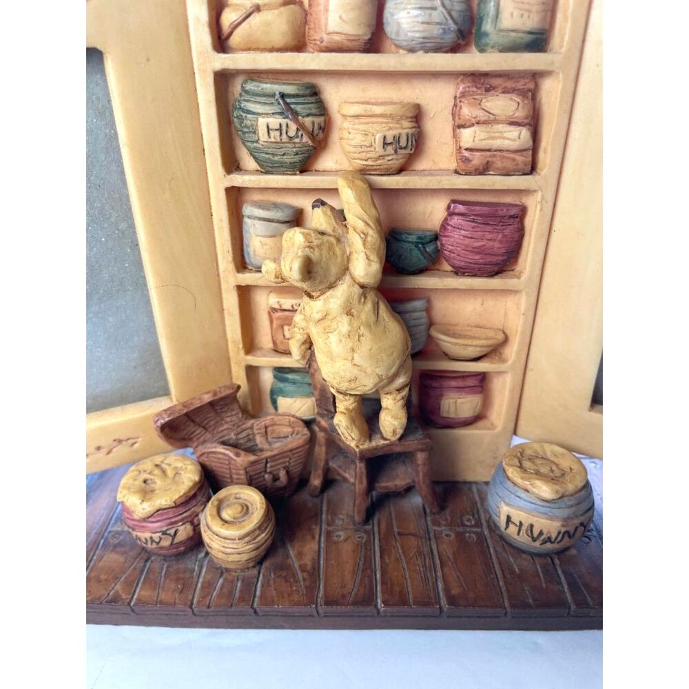 Vintage Winnie the Pooh Charpente Disney Honey Cupboard Double Picture Frame 3D - Picture 6 of 7